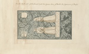 Madeley-templom – John Egerton sírköve: toll- és tusmosás rajz, nd [XIX.