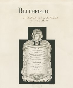 Tábla a Blithfield templomban – Mary Crawley : szépia mosás, nd [?19. század] (rajz) alkotó: John Robert Fernyhough