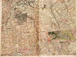 Acton, Paddington, Hyde Park és Kensington térképe alkotó: John Rocque