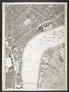 London terve, The Strand, Westminster híd,  London és Westminster városok, valamint Southwark városának terve; : a szomszédos épületekkel; Egy tényleges felmérésből, / JOHN ROCQUE földmérő és John Pine metszetéből,  John Rocq alkotó: John Rocque