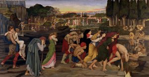 The Waters of Lethe by the Plains of Elysium, c.1880 (tempera and gold paint on canvas)