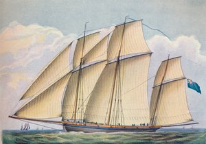 Fegyveres lugger zárt vontatással teljes vitorlával, 1825