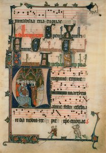 Egy oldal másolata a Beaupre Antiphonal-ból, 19. század (wc papíron) alkotó: John Ruskin