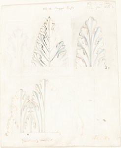 Díszítő tanulmány Acanthus-motívummal a „Velence köveihez” alkotó: John Ruskin