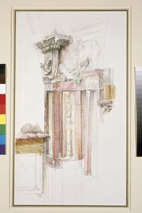 Pilaszter a Sant Anastasia homlokzatán, Verona, 1869. június (wc és testszín grafit felett, papíron, néhány vonal uralkodott)