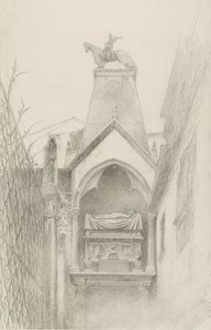 Can Grande della Scala sírjának tanulmányozása Veronában, 1869. május-augusztus alkotó: John Ruskin