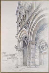 San Martino-i dóm, Lucca, 1874. július-augusztus (grafit, akvarell és testfesték papíron, néhány vonal uralkodott)