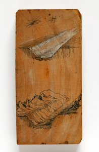 A Chamonix-völgy árka és a csúcsok az árok felett, 1856 körül (toll és tinta, valamint akvarell fán) alkotó: John Ruskin