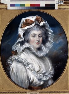 Egy sapkás fiatal nő portréja (sapkás lány portréja). John Russell (1745-1806) rajza. Pasztell, papír, 18. század második fele. 18. századi angol művészet. Ermitázs Múzeum, Szentpétervár. alkotó: John Russel