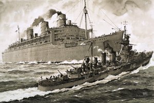 A Queen Mary lecsap a Curacoa cirkálóra
