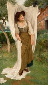 Mosónő, akit meglepett egy feketerigó, 1891.