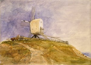 Szélmalom egy dombon Eye-nél, Suffolk, 19. század eleje alkotó: John Sell Cotman