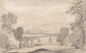 Híd és rom, Richard Wilson nyomán; A Tiberisben alkotó: John Sell Cotman