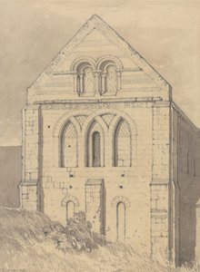 Graville-i templom Havre de Grace közelében, Normandiában: Grave Grave: az északi kereszthajó vége alkotó: John Sell Cotman