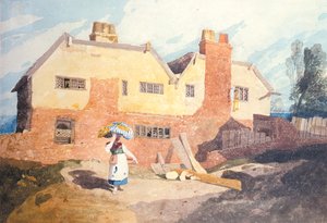 Házak mosónővel (Elm Hill, Norwich) 1808-9 alkotó: John Sell Cotman