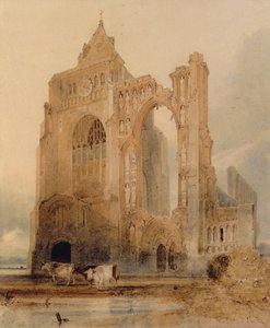 Croyland Abbey, Crowland (akvarell, papír) alkotó: John Sell Cotman