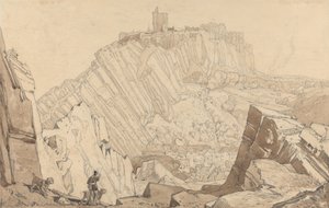 Domfront, Délkelet felé tekintve alkotó: John Sell Cotman