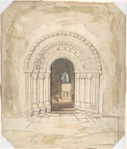 Kapunyílás, a heckinghami templom alkotó: John Sell Cotman