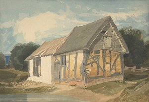 Gazdasági épület egy tó mellett, 1808-11. alkotó: John Sell Cotman