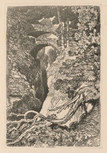 Liber Studiorum: Plate 10, The Devils Bridge, Cardinganshire, 1838. alkotó: John Sell Cotman