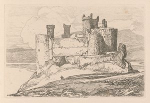Liber Studiorum: Plate 25, Harlech Castle, IN. Wales alkotó: John Sell Cotman