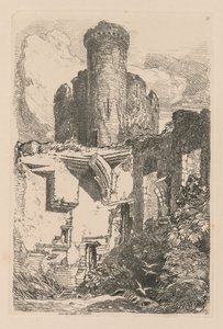 Tanulmányok könyve: Plate 31, Conway Castle, N. Wales alkotó: John Sell Cotman
