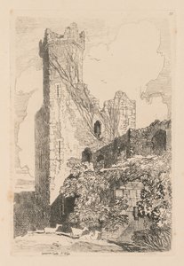 Liber Studiorum: Plate 32, Caernarvon Castle, N. Wales, 1838 alkotó: John Sell Cotman