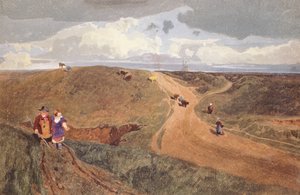 Mousehold Heath, Norwich, 1810 körül (ceruza, wc, papír) alkotó: John Sell Cotman