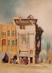 Régi házak, ábrákkal, c1836 alkotó: John Sell Cotman