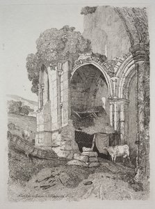 Rievaulx Abbey, Yorkshire, 1810. alkotó: John Sell Cotman