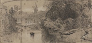 Folyói táj, valószínűleg Thorpe közelében, Norfolk államban alkotó: John Sell Cotman