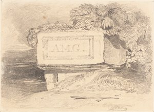 Romos sír "A.M.G." felirattal. alkotó: John Sell Cotman
