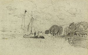 Vitorlás bárka (szén) alkotó: John Sell Cotman
