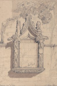 Szobor a bayeux-i katedrális északi oldalán lévő házon alkotó: John Sell Cotman