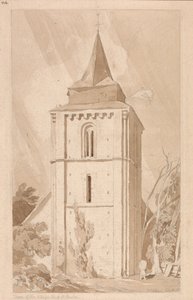 A Saint Maclou falusi templom tornya, Normandia alkotó: John Sell Cotman