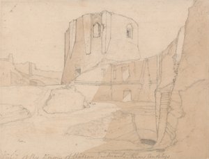 A Chateau Gaillard kastély Donjonjának látképe, Andelys közelében, Normandiában alkotó: John Sell Cotman