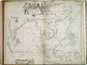Kelet-India és Kína kereskedelmi részének térképe, a szomszédos szigetekkel, Surrat-tól Japánig. alkotó: John Seller