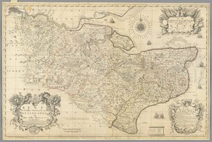 Kent, ténylegesen felmérte és körülhatárolta John Seller, 1680 körül (metszet)