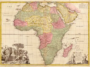 Afrika, a modern földrajzból, 1725 körül