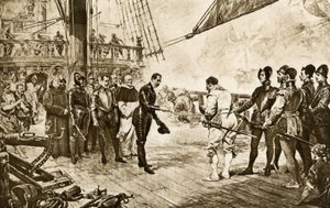 A spanyol armada admirálisa visszaadja a dárdáját Francis Drake-nek (1540-1596) alkotó: John Seymour (after) Lucas