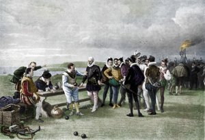 Látványban az Armada, Plymouth kapa, 1880, 1911 alkotó: John Seymour Lucas