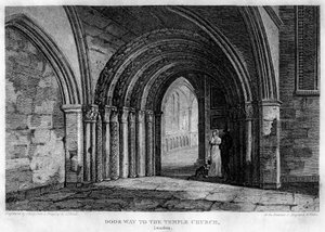 A Temple Church kapuja, London, 1815.