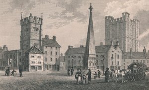 Market Place Richmond, Trinity Church és Richmond Castle temploma, 1831