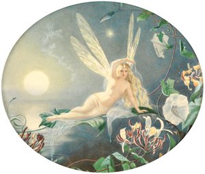 Levélen pihenő tündér, 1860 körül