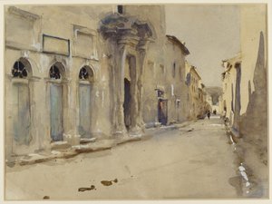 Egy utca Spanyolországban (akvarell grafit felett testszín érintésével) alkotó: John Singer Sargent