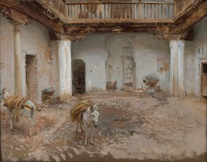 Udvar, Casa del Chapiz alkotó: John Singer Sargent