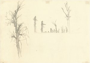 Elpusztított fák [verso] alkotó: John Singer Sargent