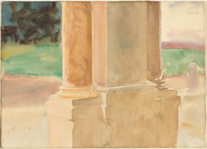 Frascati, építészeti tanulmány alkotó: John Singer Sargent