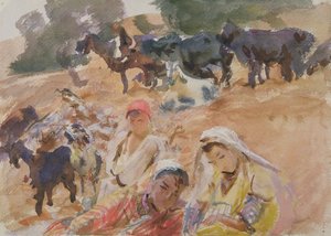 Kecskepásztorok (wc papíron) alkotó: John Singer Sargent
