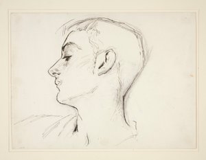 Egy profilú fiatalember feje alkotó: John Singer Sargent